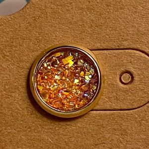 Orange Iridescent Stud Earrings